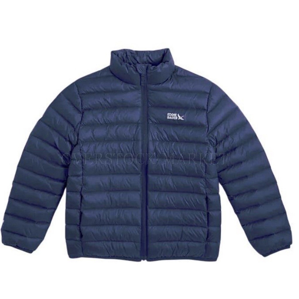 NWT EDDIE BAUER KIDS YOUTH DOWN PACKABLE JACKET SIZE SMALL 6/7 NAVY - Picture 2 of 2